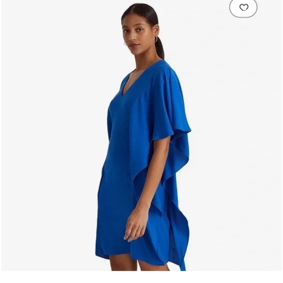 Lauren by Ralph Lauren Georgette Caftan Cocktail Dress sz 2 - Picture 6 of 8